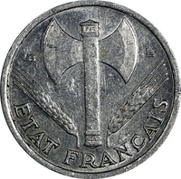 France Aluminum 1944 B 50 Centimes Beaumont WWII Issue XF KM# 914.2 (20 006)