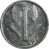 France Aluminum 1944 B 50 Centimes Beaumont WWII Issue XF KM# 914.2 (20 006)