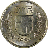 Switzerland 1968 B 5 Francs  1st Year for Type UNC Light Toned KM# 40a.1 (729)