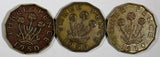Great Britain George VI LOT OF 3 COINS 1950  3 Pence  KM# 873 (20 262)