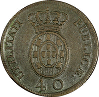 Portugal Joao Prince Regent Bronze 1813 40 Reis 36 mm ch.VF KM# 345.1 (17 717)