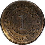 British Honduras Edward VII Bronze 1904 1 Cent PCGS MS63 RB Mint-50,000 KM#11(4)