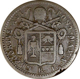 Italian States PAPAL STATES Mezzo 1836 1/2 Baiocco KM# 1319 Ex. Eklund Coll (8)