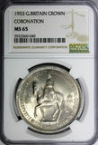 Great Britain 1953 Crown Coronation of Queen Elizabeth II NGC MS65 KM# 894 (040)