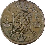 Sweden Adolf Frederick Copper 1760 2 Ore, S.M. Mintage-558,000 KM# 461 (21 346)
