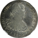 Mexico SPANISH COLONY Charles IV Silver 1802 MO FT 8 Reales NGC AU DET. KM# 109