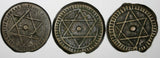 Morocco Sidi Mohammed IV LOT OF 3 COINS AH1288(1871) 4 Fulus Marrakesh C166.2(3)
