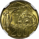 San Marino 1992 R 200 Lire Discovery of America NGC MS66 TOP GRADED KM# 285 (39)