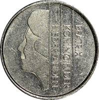 Netherlands Nickel 1983 25 Cents Beatrix KM# 204 (21 323)
