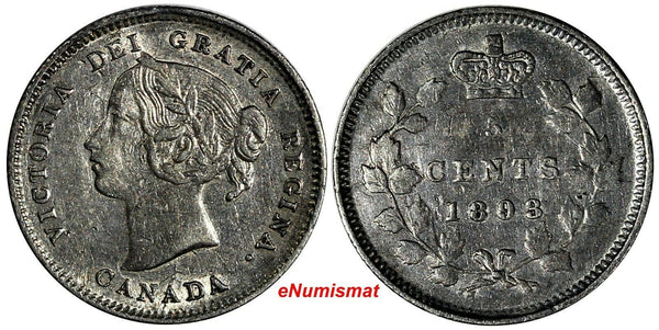 Canada Victoria Silver 1893 5 Cents KM# 2  (15 023)