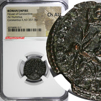 Roman Empire Constantius II AD 337-361 AE Nummus/ Soldier Horseman NGC Ch AU (7)