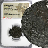 Roman Constantius II AD 337-361 AE Centenionalis /Soldier Horseman NGC Ch XF (0)