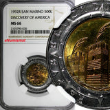 San Marino 1992 R 500 Lire Discovery of America NGC MS66 TOP GRADED KM# 286(030)
