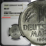 Germany-Federal Republic 1969 F 1 Mark Stuttgart NGC MS67 TOP GRADED KM# 110(07)