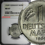 Germany-Federal Republic 1969 F 1 Mark Stuttgart NGC MS67 TOP GRADED KM# 110(08)