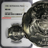 Botswana 1981 Pula Zebra Burchell's zebra NGC MS66 TOP GRADED BY NGC KM# 8 (21)