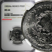 Mexico ESTADOS UNIDOS MEXICANOS 1985 Mo Peso NGC MS66 TOP GRADED KM# 496 (040)