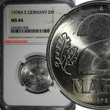 German-Democratic Republic Aluminum 1978-A 2 Mark NGC MS64 TOP GRADED KM#48(070)