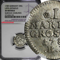 Germany  LIPPE-DETMOLD 1789 1 Mariengroschen NGC XF DETAILS 1 YEAR KM# 211 (103)