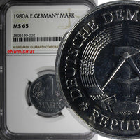 German-Democratic DDR 1980 A 1 Mark NGC MS65 TOP GRADED BY NGC KM# 35.2 (002)