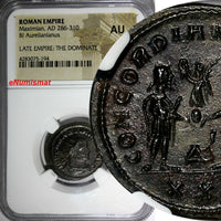 Roman Empire Maximian,AD 286-310 BI Aurelianianus/Victory From Jupiter NGC AU(4)
