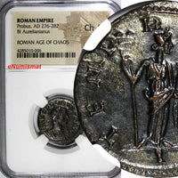 ROMAN Probus,AD 276-282 BI Aurellanianus Silvered / Felicitas  NGC Ch AU (006)