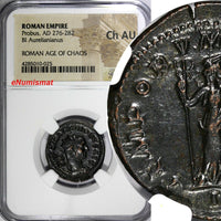 ROMAN Probus,AD 276-282 BI Aurellanianus Silvered / Felicitas  NGC Ch AU (025)