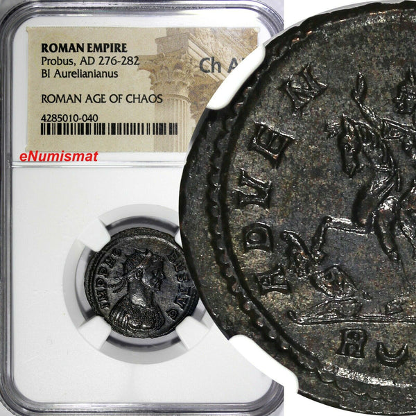 ROMAN EMPIRE,Probus,AD 276-282 BI Aurellanianus /Emperor on horse NGC Ch AU (40)