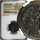 ROMAN Probus,AD 276-282 BI Aurellanianus Silvered / Felicitas  NGC Ch AU (028)