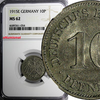 Germany - Empire Wilhelm II  1919 E 10 Pfennig NGC MS62 TOP GRADED  KM# 12 (054)