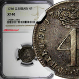 Great Britain George II Silver 1746 4 Pence Maundy NGC XF40 KM# 570 (056)