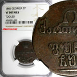 Georgia Copper 1806 2 Puli 1/2 Bisti Mintage-34,000 RARE NGC VF DETAILS KM#71(5)