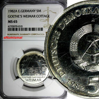 Germany-Democratic Rep.1982 A 5 Mark Goethe's Weimar Cottage NGC MS65 KM#85(010)