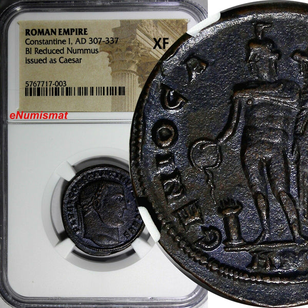 Roman Empire Constantine I the Great,as Caesar (AD 307-337).BI Nummus NGC XF