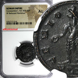 Roman Empire Constantine I AD 307-337  BI Reduced Nummus  NGC AU (014)
