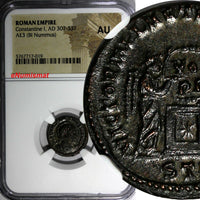 Roman Empire Constantine I AD 307-337 AE3 BI Nummus  NGC AU (019)
