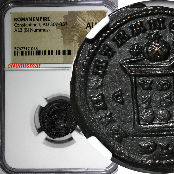 Roman Empire Constantine I AD 307-337 AE3 BI Nummus  NGC AU (023)
