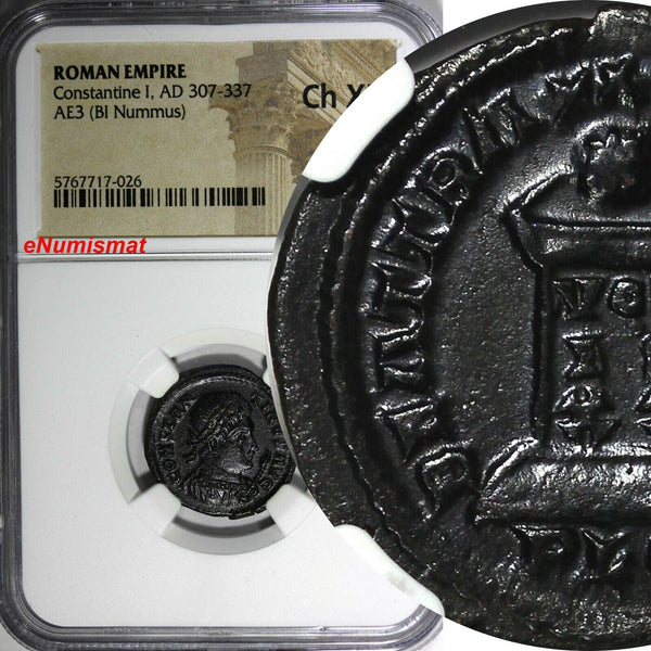 Roman Empire Constantine I AD 307-337 AE3 BI Nummus  NGC Ch XF (026)