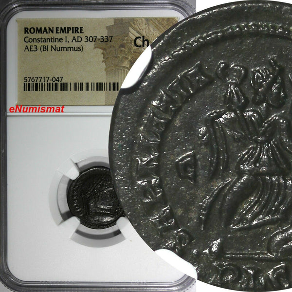 Roman Empire Constantine I AD 307-337 AE3 BI Nummus NGC Ch AU (047)