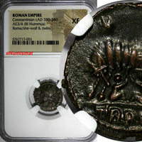 Roman Empire Constantinian BI Nummus cAD 330-340 Roma/She-Wolf & Twins NGC XF