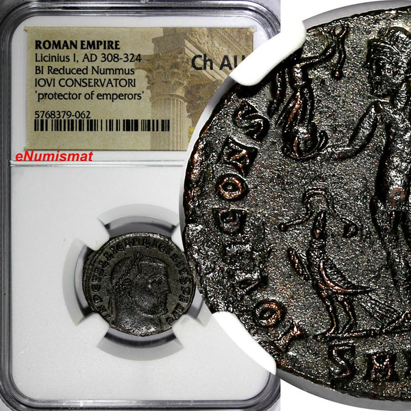 Roman Empire Nicomedia Licinius I. 308-324 AD BI Redused Nummus NGC Ch AU (062)