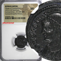 Roman Constantinian AD 330-340 AE3/4 NUMMUS NGC MS Constantinopolis/Victory (38)