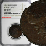 Sweden Ulrika Eleonora 1719 1 Öre NGC XF45 BN TOP GRADED BY NGC KM# 364.2 (060)