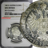 AUSTRIA Franz Joseph I (1848-1916) SILVER 1861-A Florin NGC UNC DET KM# 2219(67)