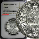 India-British George VI Silver 1941 (B) Rupee NGC AU58 Mint Luster KM# 556 (021)