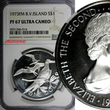 British Virgin Islands Silver 1973 FM $1.00 Dollar NGC PF67 ULTRA CAMEO KM#6a(4)