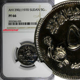 Sudan PROOF AH1390//1970 5 Ghirsh NGC PF66 TOP GRADED BY NGC KM# 44 (035)
