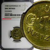 Guatemala Brass 1948 1 Centavo NGC UNC DETAILS KM# 249 (020)
