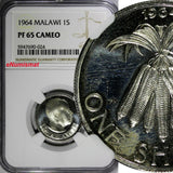 Malawi PROOF 1964 1 Shilling NGC PF65 CAMEO Mintage-10,000 KM# 2 (024)