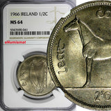 Ireland Republic 1966 1/2 Crown NGC MS64 BETTER DATE  GEM BU COIN KM# 16a (041)